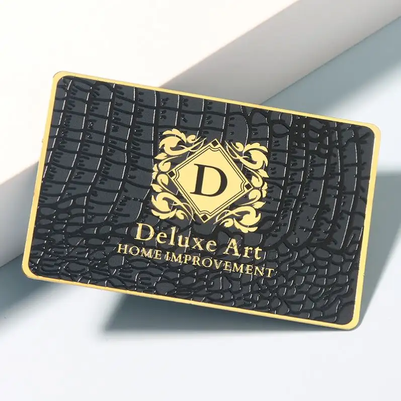 高級クレジットカードサイズVIPメンバーレーザー彫刻ロゴカスタムブラックメタルビジネストレーディングカード (QRコード付き)