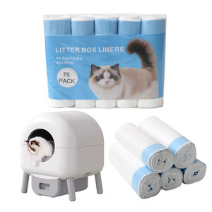 Otomatik kedi kum kabı Pet kaka poşetleri biyobozunur plastik İpli çöp filtresi ev kediler ve köpekler için çöp torbaları - Product Image 2