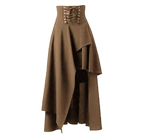 NEW TREND Womens Steampunk Gothic <strong>Black</strong> <strong>Long</strong> <strong>Skirt</strong> - Product Image 4