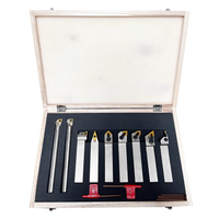 Ensemble d'outils de tournage mécanique, porte-outils, outils de coupe pour tour à métaux indexables avec inserts, ensemble de 7 pièces/9 pièces, 16 mm, 20 mm, 25 mm, 32 mm