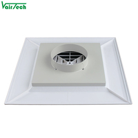 Pièces de systèmes de CVC, connecteur de conduit rond, adaptateur de goulot en plastique pour diffuseur d'air carré