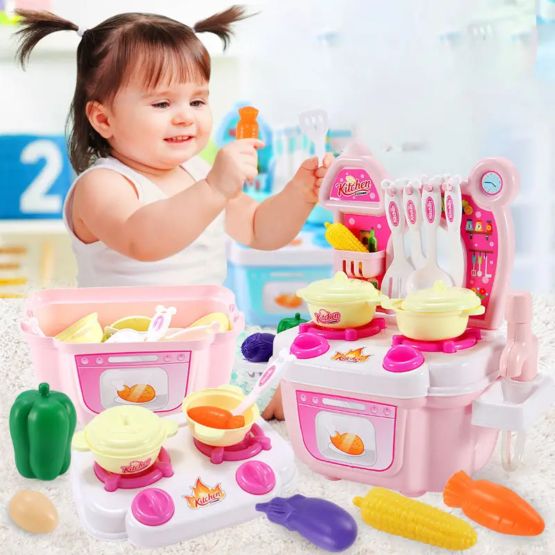 2023 cuisine enfants jouets ensembles semblant jeux de pulvérisation 16 pièces Mini cuisine jouets enfants réel cuisine évier ensemble jeu cuisine jouets pour enfants