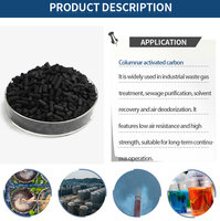 Karbon Aktif Pelet 4mm untuk Pengolahan Air Limbah dan Gas, Harga Kompetitif Per Kg, Penggunaan Aditif Minyak Bumi, Kemurnian Tinggi