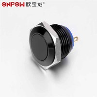 ONPOW Interrupteur à bouton-poussoir momentané en métal 16mm Interrupteurs à bouton-poussoir étanches en acier inoxydable