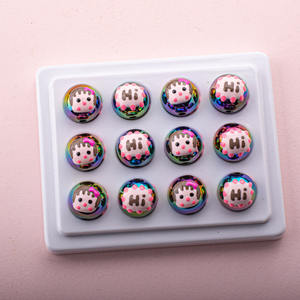 Cuentas de Acrílico de 16 mm Multicolores con Orificio Recto, Pintadas a Mano con Efecto de Goteo de Aceite, para Hacer Pulseras Infantiles - Product Image 4