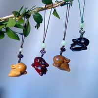 Porte-clés en bois sculpté singe, pendentif singe en bois de santal naturel, décoration de sac, cadeau