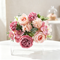 Fleurs artificielles de pivoine et de rose pour centre de table, mariage, fête, décoration intérieure, fleurs artificielles de pivoine et de rose