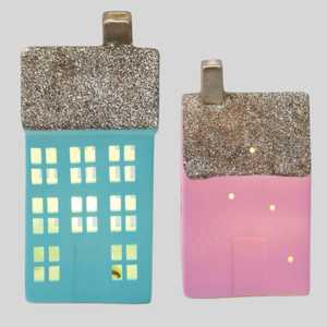 Noël nordique LED en céramique petite <span class=keywords><strong>maison</strong></span> ornement créatif bureau atmosphère lumière chambre d'enfants Style créatif numéro forme - Product Image 5