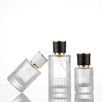 Venta caliente botella de Perfume de lujo 30ml 50ml 100mL botella de Perfume de vidrio redondo transparente botella de Perfume única