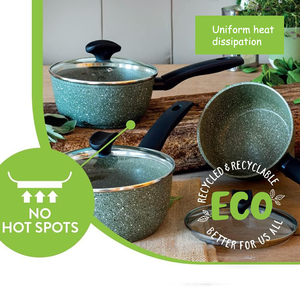 <span class=keywords><strong>Casserole</strong></span> de luxe en aluminium de haute qualité antiadhésive revêtue de <span class=keywords><strong>pierre</strong></span> de marbre casseroles et casseroles forgées en granit batterie de cuisine 8 pièces - Product Image 3