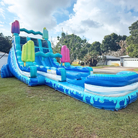 Toboggan aquatique gonflable en PVC à prix de gros avec piscine intégrée pour jeux d'été