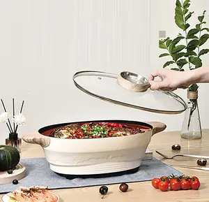 Multifunctional Classic Electric Pot Portable Electric Hot Pot Adjustable Electric Saucepan