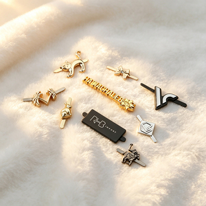 Engraved Custom Metal Logo Tag Wholesale Private Label Metal <b>Name</b> <b>Plate</b> for Clothing Scarf Shoe Garment Accessories - Product Image 1