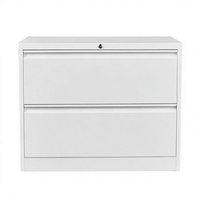 Armoire de classement latérale à 2 tiroirs, métallique, verrouillable, industrielle, modulaire, pour salle de sport, avec rail de classement suspendu, autoportante