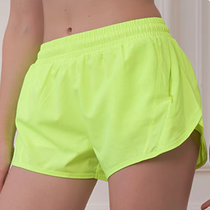 Shorts de sport taille haute pour <span class=keywords><strong>femme</strong></span>, séchage rapide, anti-transparence, couleur unie, pour yoga, fitness, course et activités de plein air estivales - Product Image 4