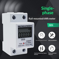 Meter Energi Digital Cerdas DDS Satu Fasa Layar LCD Tipe Rel 220V 2P Kelas Akurasi 1 60A Lintas Negara