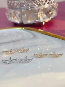 Xinfly Trendy 18k Solid Gold AU750 0.16ctw Natural Diamond Angel <b>Wing</b> Stud <b>Earrings</b> for Gift Fine Jewelry - Product Image 2