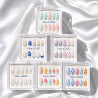 Faux Ongles à Presser Designer 3D Collection Mixte Vente en Gros Personnalisée Faux Ongles Artificiels Floraux Perles Tropicales