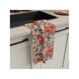 Toalla de cocina con estilo de algodón orgánico 100%, toalla de Golf para limpieza de lavavajillas Floral bordada totalmente personalizable, GOTS Home - Product Image 2