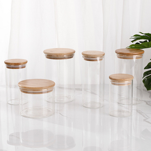 Storage Jars Luxury Glass Storage Jars Set With Airtight Bamboo Lids Glass Food Storage Containers Set Spice Jars For Home Kitchen
