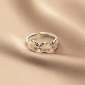 Bague Vintage en argent thaïlandais ovale à Surface lisse pour femmes, bagues réglables, bijoux fins pour cadeaux en argent Sterling 925 - Product Image 4