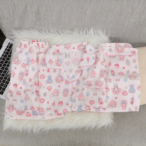 Pigiama Estivo da <span class=keywords><strong>Donna</strong></span> in Cotone con Stampa Cartoon, Set 3 Pezzi con Scollo a Cuore, Maniche Corte e Pantaloncini - Product Image 1