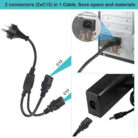 Câble répartiteur en Y US NEMA 5-15P vers 2xC13, 1M, 16AWG 18AWG SJT, rallonge IEC C13 10A 125V