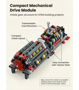 Bloques <span class=keywords><strong>de</strong></span> Construcción Educativos para Niños, Ladrillos Mecánicos, Engranajes <span class=keywords><strong>de</strong></span> Transmisión, Motor <span class=keywords><strong>V16</strong></span>, <span class=keywords><strong>Caja</strong></span> <span class=keywords><strong>de</strong></span> Cambios Combinada, Juguete <span class=keywords><strong>de</strong></span> Plástico - Product Image 4