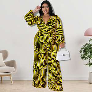 218216 Vente en gros de vêtements pour femmes grandes tailles européennes et américaines, pantalon droit à manches longues, nouveau produit - Product Image 4