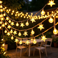 Guirlande lumineuse LED étoile 10m blanc chaud IP65, ampoules pentagramme pour chambre, mariage, fête, Halloween, intérieur et extérieur