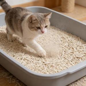 Bac à litière pour chat DongnaiPETS en tofu avec charbon actif et maïs, écologique, biodégradable, jetable, sans poussière, sans bourrage, 2 kg - Product Image 1