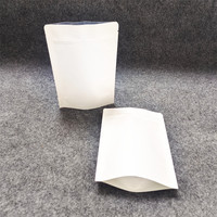 White Kraft Paper Aluminum Foil Laminated Plain Stand up Resealable Ziplock Heat Seal Packet Food Pouch Bag