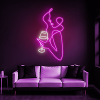 Bande lumineuse LED néon rétro Pin-up Girl, étanche IP67, en silicone, art mural vintage pour chambre et décoration extérieure