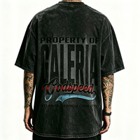 T-shirt vintage pour homme, coupe ample, effet délavé, 100% coton, col rond, manches courtes, streetwear graphique, logo personnalisé