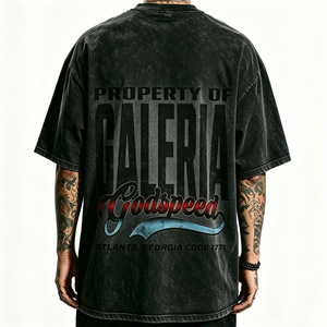 Vintage Acid Wash Oversized <b>Men</b> T Shirt 100% Cotton O Neck Short Sleeve Graphic Streetwear Custom Logo - Product Image 3