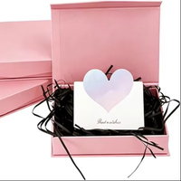 Boîte cadeau magnétique avec carte de vœux, boîte en carton rigide pour Noël, anniversaire, bijoux, cosmétiques, emballage de cadeaux de mariage