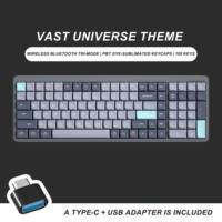 Clavier mécanique sans fil tri-mode haut de gamme à 105 touches, fin, silencieux, conçu pour la productivité