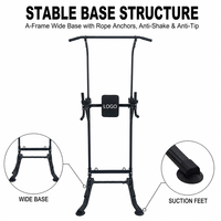 Tour de musculation multifonctionnelle Powermax avec barre de traction et station de dips réglable, capacité 150 kg, en fer, pour entraînement de force à domicile
