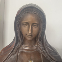 MUSI Décoration d'intérieur Taille personnalisée Bronze Religieux Jésus Figures Mary Sculpture Laiton Sainte Vierge Marie Statue