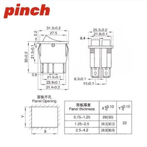 Interruptor basculante Pinch KCD3 de 6 pines y 2 posiciones DPST con luz indicadora roja para planchas eléctricas y calentadores de aceite - Product Image 2