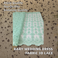 Nouvelle Arrivée Tissu de Robe de Mariage pour Filles et Bébés, Tulle Brodé de Fleurs 3D en Maille, Dentelle de Haute Qualité, Robe de Soirée Tendance 100%