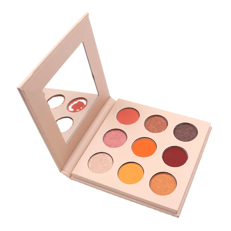 OEM оптовая продажа, 9 цветов, низкий минимальный заказ, мерцающий и матовый косметический пигмент, цветные тени для век, палитра с частным ярлыком