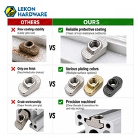 Écrous en T en acier au carbone galvanisé fabriqués en Chine par LEKON, écrous coulissants en T personnalisés pour profilés en aluminium, fabricant