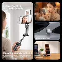 Mini Lampe LED Magnétique Portable 2026 - Pliable, Dimmable, avec Miroir de Maquillage Intégré, Équipement de Photographie pour Selfie