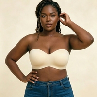 Soutien-gorge sans bretelles pour femmes grandes tailles, invisible, push-up, antidérapant, fin, uni, pour adultes, idéal pour robe de mariée d'été