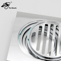 Drain de sol innovant en laiton chromé argenté brillant, écologique, 12*12 cm, pour salle de bain, élimination des odeurs, collecteur de déchets
