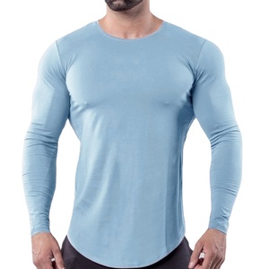 Camisetas de manga larga personalizadas para hombre, camiseta lisa informal de talla grande, Camiseta deportiva de entrenamiento para gimnasio, impresión personalizada - Product Image 1