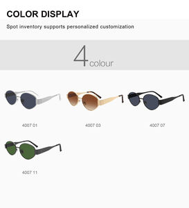 2025 Offre Spéciale mode métal rétro ovale Designer lunettes de soleil hommes logo personnalisé lunettes de soleil d'extérieur femmes - Product Image 2