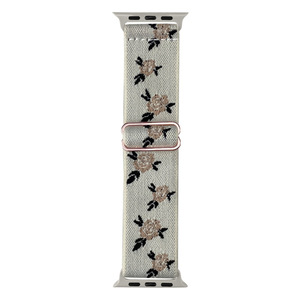 Bracelet en nylon à imprimé floral blanc <span class=keywords><strong>pour</strong></span> <span class=keywords><strong>Apple</strong></span> <span class=keywords><strong>Watch</strong></span> 11 38 40 41 42 44 45 49 mm, bracelet de montre réglable - Product Image 6