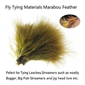 Penna colorata in piuma di marabù con piume di tacchino per sanguisuga lanosa - Product Image 4